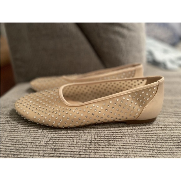 Zara Beige Studded Flats - Picture 9 of 16